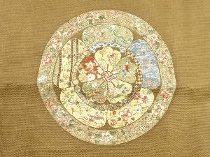 アンティーク　絵皿に中国風景模様袱紗